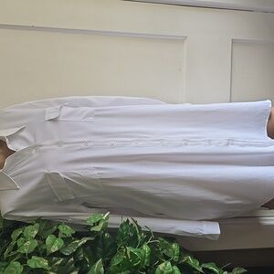 SMX White Shirt Dress Long Sleeve White- Medium NWT